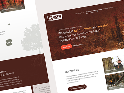 Acer Tree Services - Branding & Website branding surgeon tree tree logo ui web web design