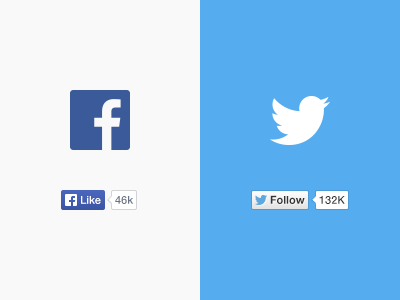 Twitter & Facebook Like Buttons button buttons facebook freebie like social twitter ui web