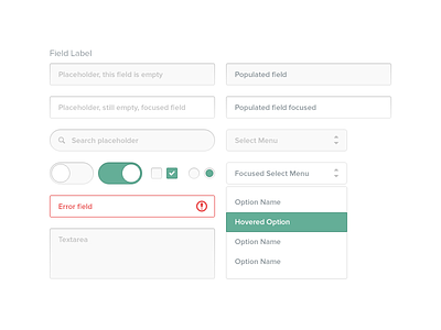 Form Elements checkbox form inputs radio search select switch text toggle ui web