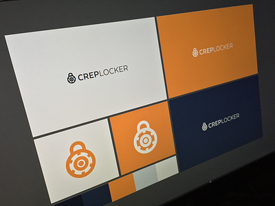 Crep Locker - Branding blue branding crep locker orange palette presentation white