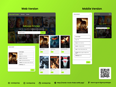 Nando Movie Finder api bootstrap css html javascript movie movie app responsive website web design