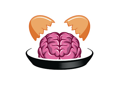 brain egg icon illustration logo logotype
