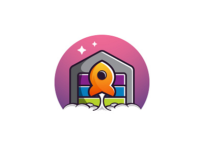 rocket icon illustration logo