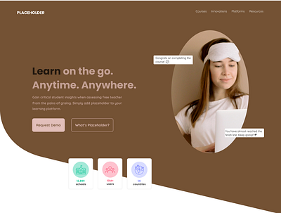 Homepage Design For Pursuing Online Courses homapage design ui ui design web design