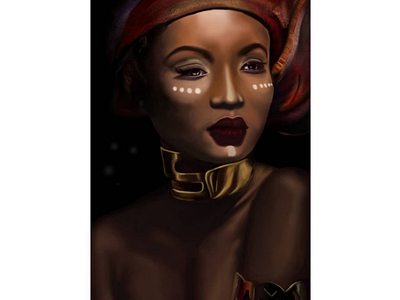 Tribal makeup model african digitalpainting