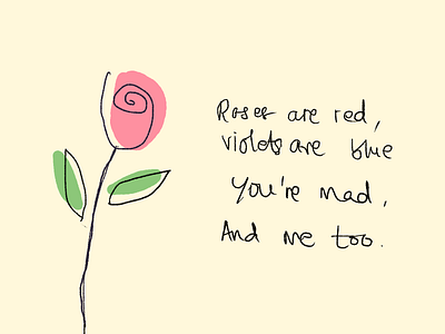 Rose green illustration mad poem quote rose