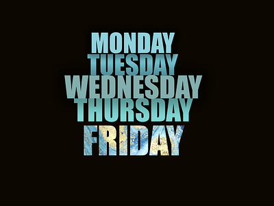 Time of the Week black blue days design illustration marble photoshop popup design week weekend