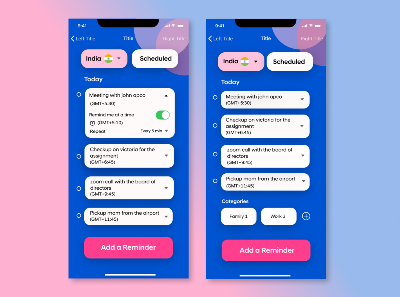 Calender/Reminder app which works in multiple timezones. by Himanshu on