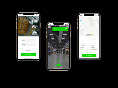 AR app design that helps you find your bag at the airport.