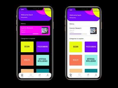 App that helps people explore & learn new skills app design minimal ui ux