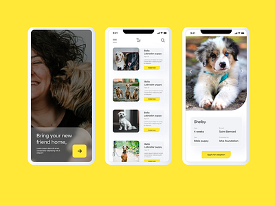 App concept that lets people adopt shelter dogs/animals easily.