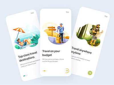 Travel app onboarding UI exploration 🌴