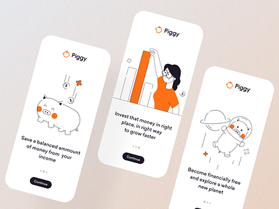 Banking app onboarding screen ui design app app design bank bitcoin crypto cryptocurrency design finacial app finance onboarding piggy ui ui ux ui design ux