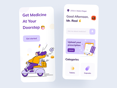 Medicine Delivery App andriod app app design delivery design illustration ios medcine mobile onboarding ui ui ux ui design ux