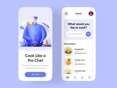 Cooking recipe app design