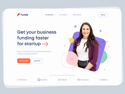 Startup Funding Web Landing Page Design business business funding design fund funding landing page startup startup funding ui ui ux ui design ux web web design