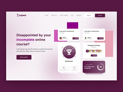 Tupear | Educational platform web landing page | e-learning educational elearning elearning web landing page learning platform website