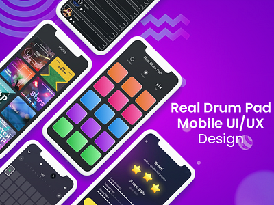 Real Drum Pad App animation branding design figma graphic design illustration logo ui ux vector