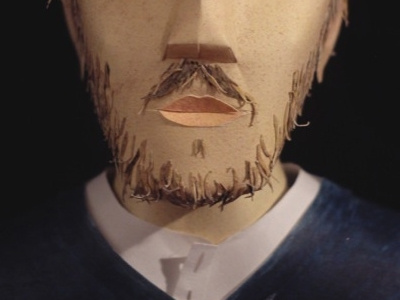 My face in paper animation joseph brett model ocd paper paper art paper craft paper sculpture papercraft self portrait