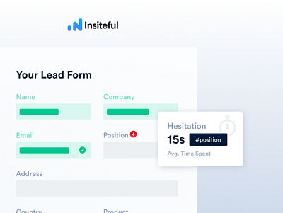 Hesitation Form Fields — Smart Form Analytics with Insiteful.co analytics conversion rate optimization form tracking lead capture lead optimization lead page lead software marketing marketing tools martech saas startup