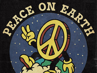 Peace On Earth✌️ 70sdesign design graphic design groovy illustration peace sign tee design typography