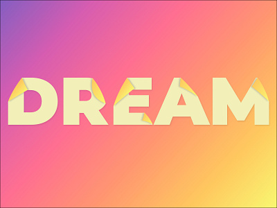 Text With Folded Paper Effect dream folded text gradient illustrator knife tool type typography warp tool