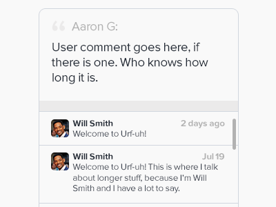 User Comments comment comments neutral profile quotation quote scroll