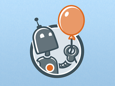 Robbie the Robot balloon blue illustration mark orange robot vector
