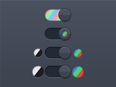 Color toggles black white bw color ios switch switches toggles