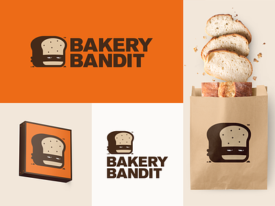 Bakery Bandit baker bandit brand bread design food icon identity logo mask robber