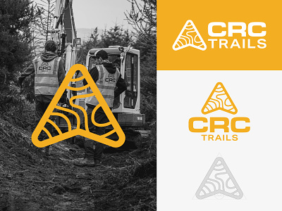 CRC TRAILS arrow brand branding contour design icon identity logo mark mountain bike mountainbike moutain mtb trail wayfinding