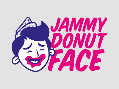 Jammy Donut Face 🍩 cafe diner donut illustration jam retro signwriting soda sticky wit