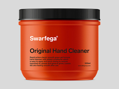 Swarfega clean cleaner hand oil packaging shed