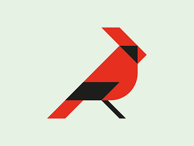 Cardinal bird branding for sale geometric icon illustration logo mark red shape simple