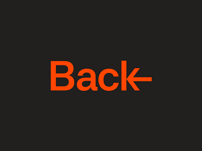 Back arrow logo type typogaphy wordmark