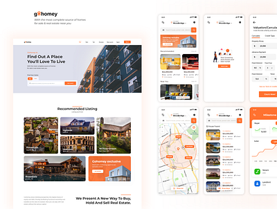 Gohomey Web + App app app design home house landingpage realestate ui ui design website