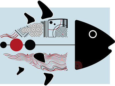 GEOMETRIC FISH animation art design geometric geometric art icon illustration illustrator minimal vector