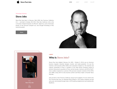 Tribute - Steve Jobs Personal Biography exploration ui design website