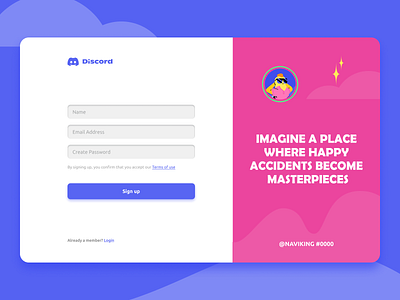 Discord - Website Sign Up Page