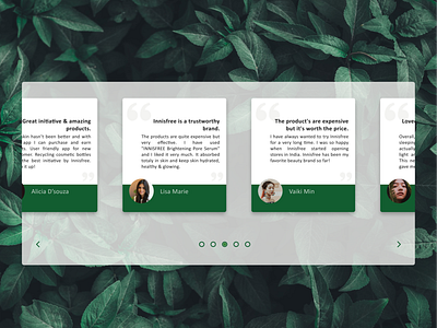 Testimonial Page - Innisfree innisfree testimonial page uidesign uiux