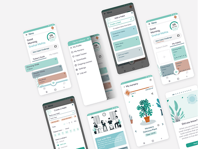 NINO: Your Wellbeing Partner app app design app prototype behance project design from scratch design process habit tracker plant a habit uidesign uiux