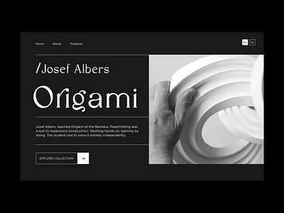 Origami collection web design albers ui web