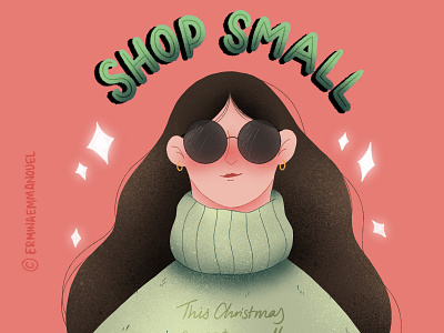 SHOP SMALL christmas design drawing face illustration illustrator shop small smallbusiness woman