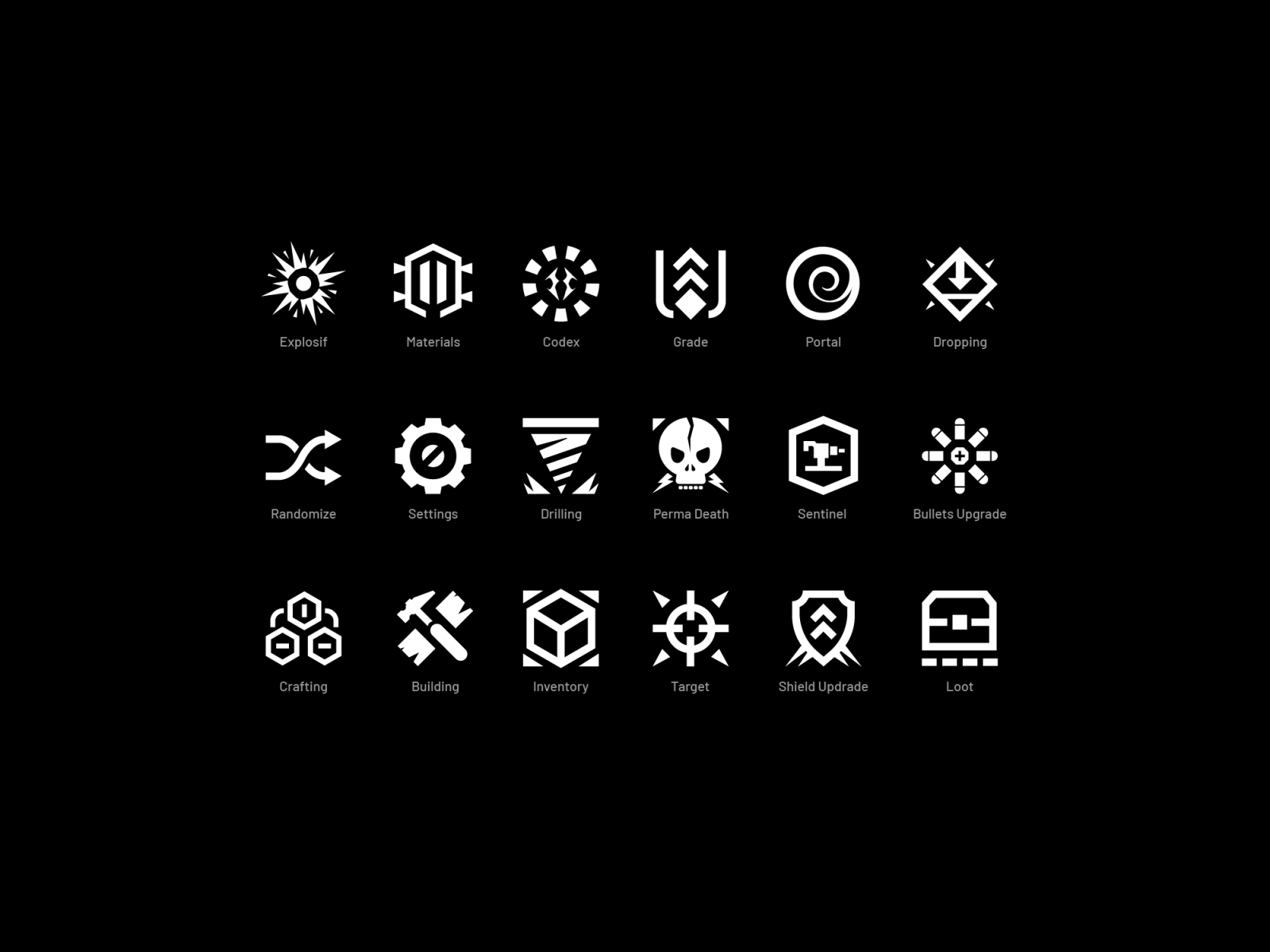 Game UI Glyphs by Lucien Aubert on Dribbble