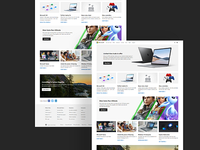 Microsoft Home Page Clone design dribbble dribbble best shot uiux web web design webdesign website website design