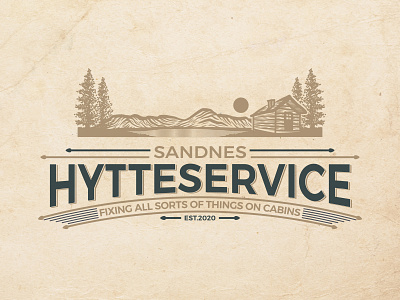 Hytteservice Logo branding design handdrawn illustration logo minimal tshirtdesign vector vintage woodengrafis