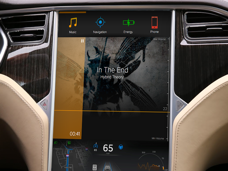 DailyUI 009 Music Player screen player music dailyui ux 009 ui tesla touch car