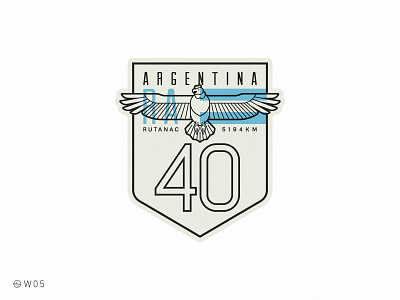 W05 - Ruta 40 40 argentina badge bird condor geometric logo patagonia road route ruta shield stroke