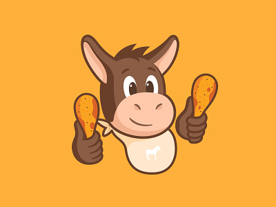Wing-Wing animal branding character design chicken diner food happy hot illustration leg lunch mascot mule smile sticker wings