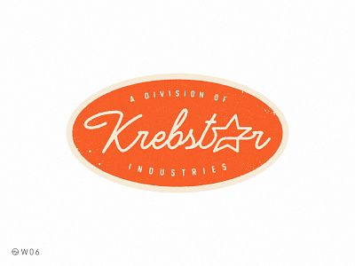 W06 - Krebstar Industries 1990 90s adventures badge brand branding krebstar lettering logo nickelodeon pete press retro star sticker vintage